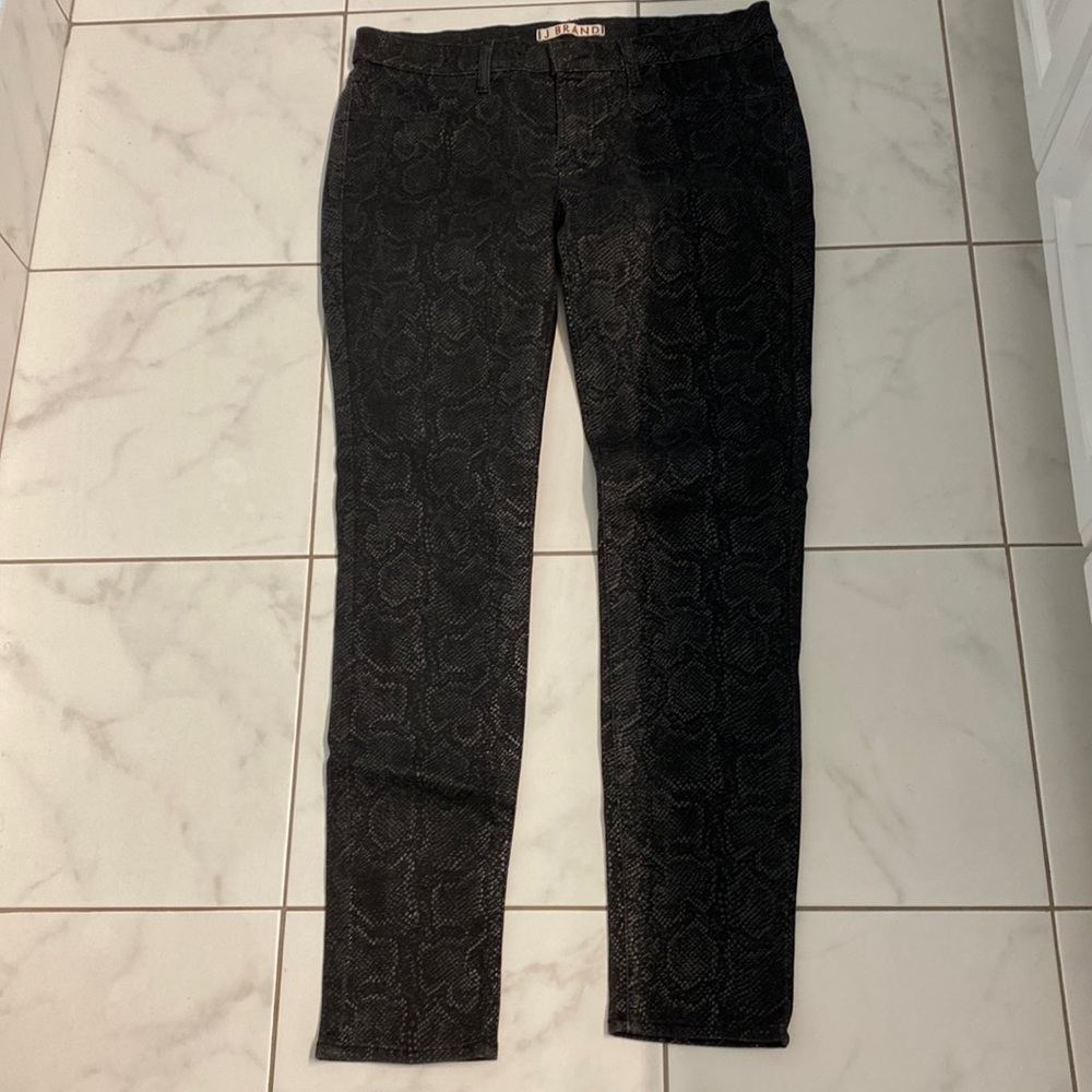 J Brand coated gray black snakeskin Matte BOA leggings 30